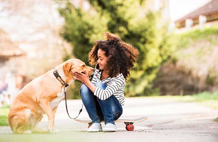 girl with dog