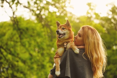 girl with dog